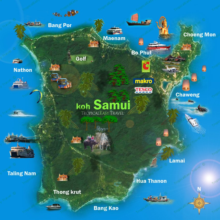 Карта на Самуи